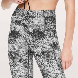 Lululemon Fast & Free 7/8 Tight II Serigraph Starlight Black Leggings